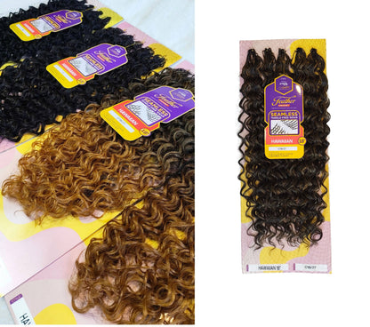 Outre Purple Pack Human Hair Blend (Miracle Knots) Feather Crochet - Hawaiian 18"