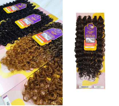 Outre Purple Pack Human Hair Blend (Miracle Knots) Feather Crochet - Hawaiian 18"
