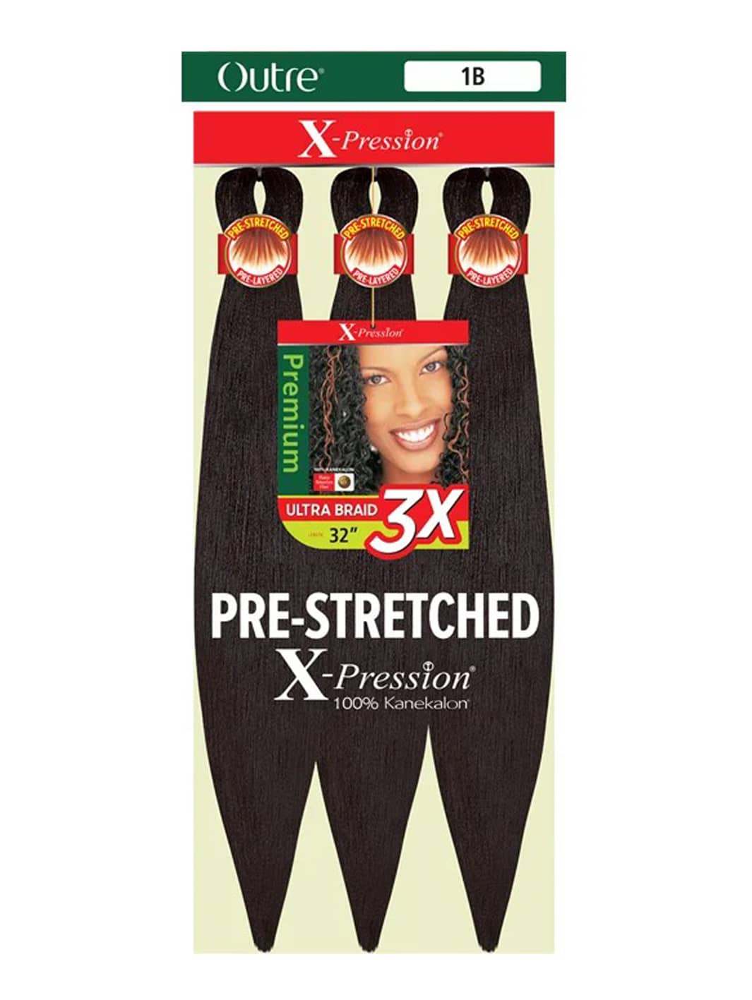 Outre X-Pression Ultra Braid 32" Pre-Stretched Braiding Hair 3 Bundles