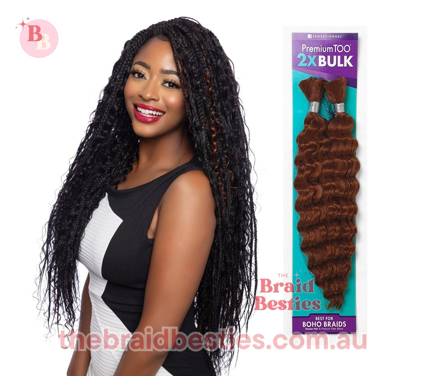 Human Hair Blend Braids Premium Too 2x Bulk- Deep Bulk 18"
