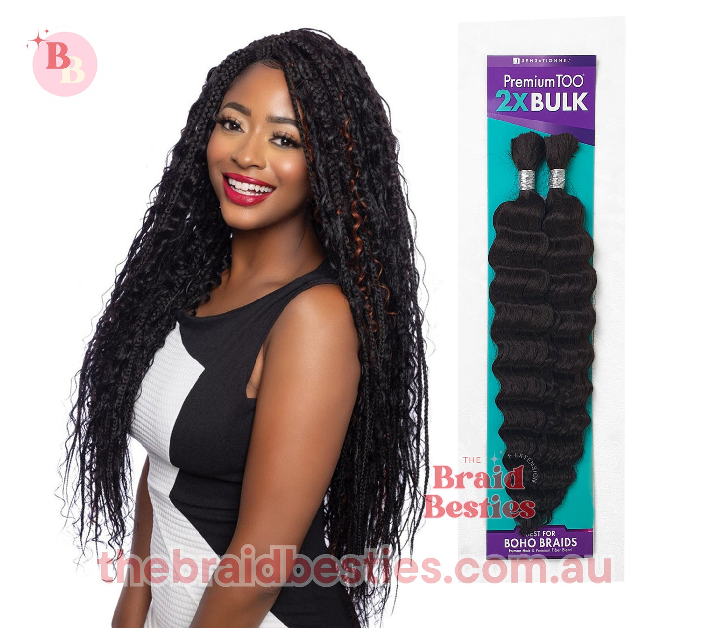 Human Hair Blend Braids Premium Too 2x Bulk- Deep Bulk 18"