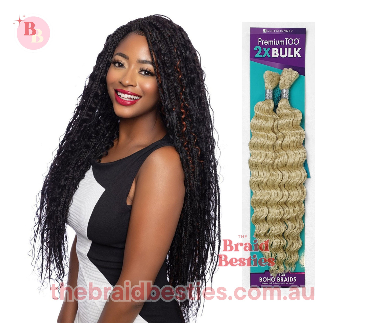 Human Hair Blend Braids Premium Too 2x Bulk- Deep Bulk 18"