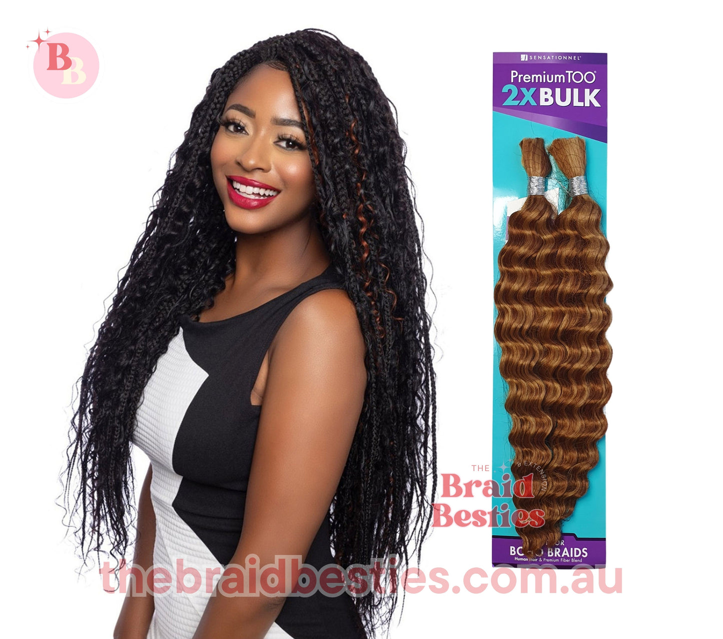 Human Hair Blend Braids Premium Too 2x Bulk- Deep Bulk 18"