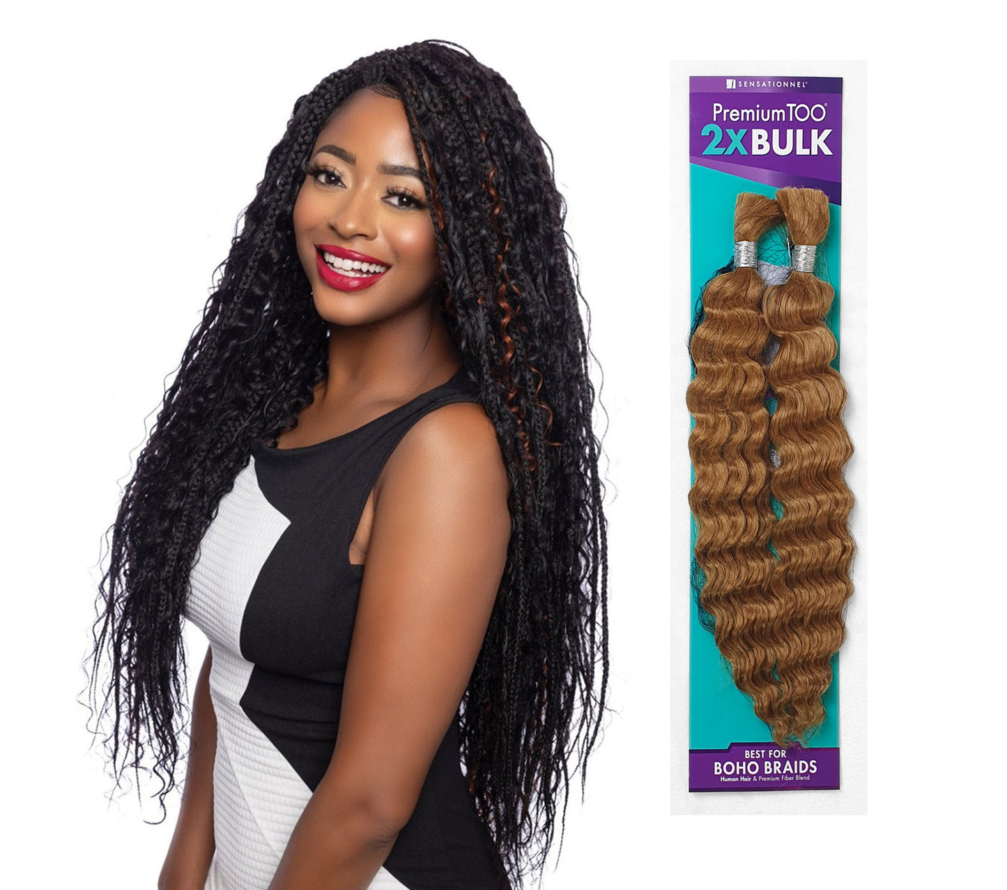 Human Hair Blend Braids Premium Too 2x Bulk- Deep Bulk 18"