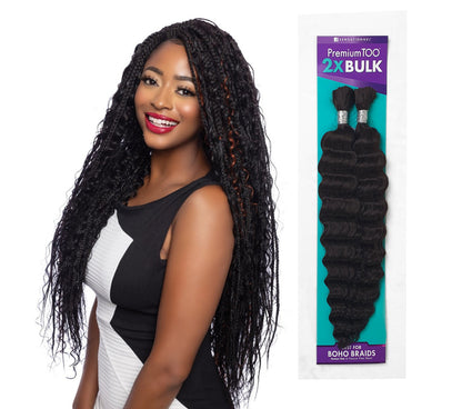 Human Hair Blend Braids Premium Too 2x Bulk- Deep Bulk 18"