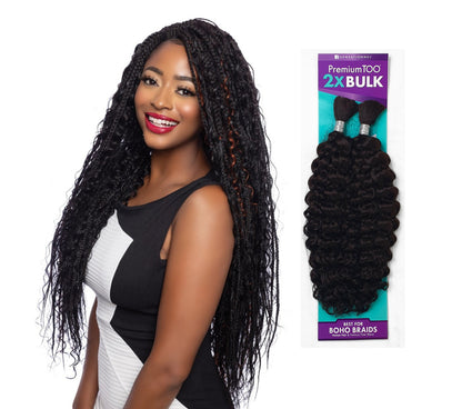 Human Hair Blend Braids Premium Too 2x Bulk- Water Wave Bulk 18"