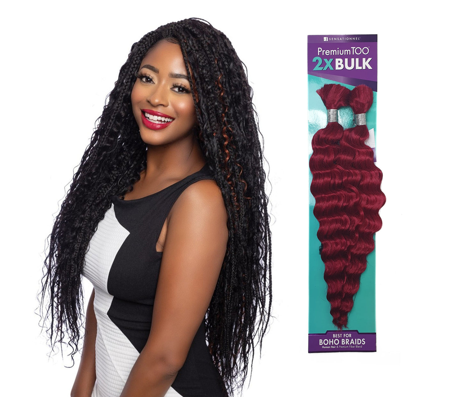 Human Hair Blend Braids Premium Too 2x Bulk- Deep Bulk 18"