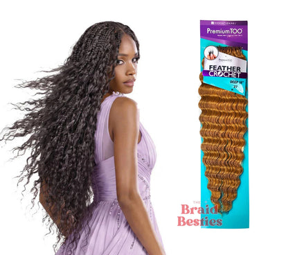 Sensationnel Premium Too - Human Hair Blend (Miracle Knots) Feather Crochet - Deep 18"