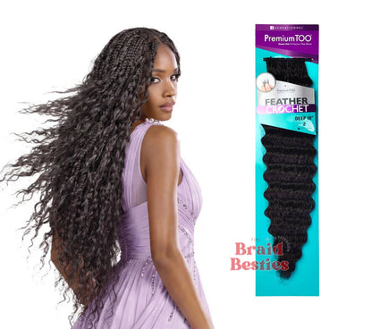 Sensationnel Premium Too - Human Hair Blend (Miracle Knots) Feather Crochet - Deep 18"