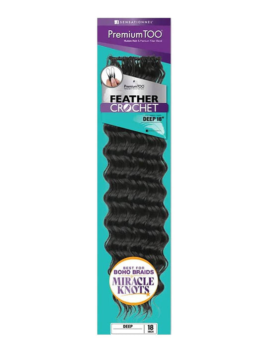 Sensationnel Premium Too - Human Hair Blend (Miracle Knots) Feather Crochet - Deep 18"