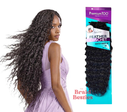 Sensationnel Premium Too - Human Hair Blend (Miracle Knots) Feather Crochet - Water Wave 18"