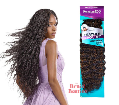 Sensationnel Premium Too - Human Hair Blend (Miracle Knots) Feather Crochet - Water Wave 18"