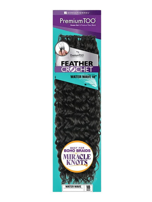 Sensationnel Premium Too - Human Hair Blend (Miracle Knots) Feather Crochet - Water Wave 18"