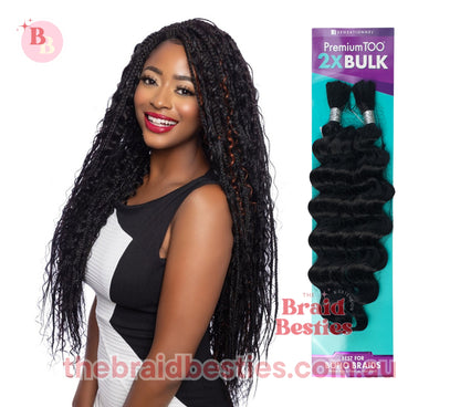 Human Hair Blend Braids Premium Too 2x- Ocean Wave Bulk 22"
