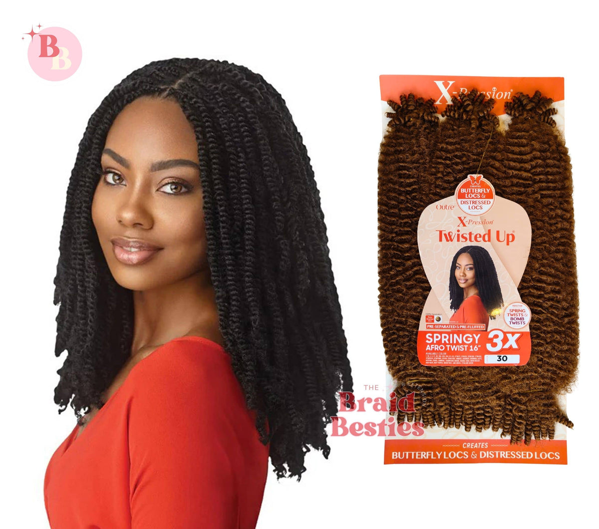 Outre Twisted Up Springy Afro Twist 16"- Marley Crochet Braid - 3 Bundles