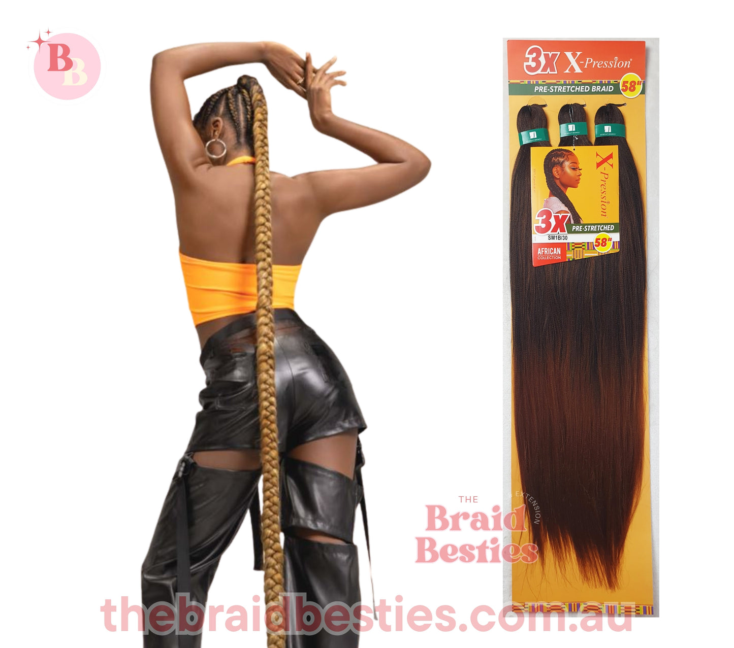 3 x X-Pression Pre-Stretched Braid 58"