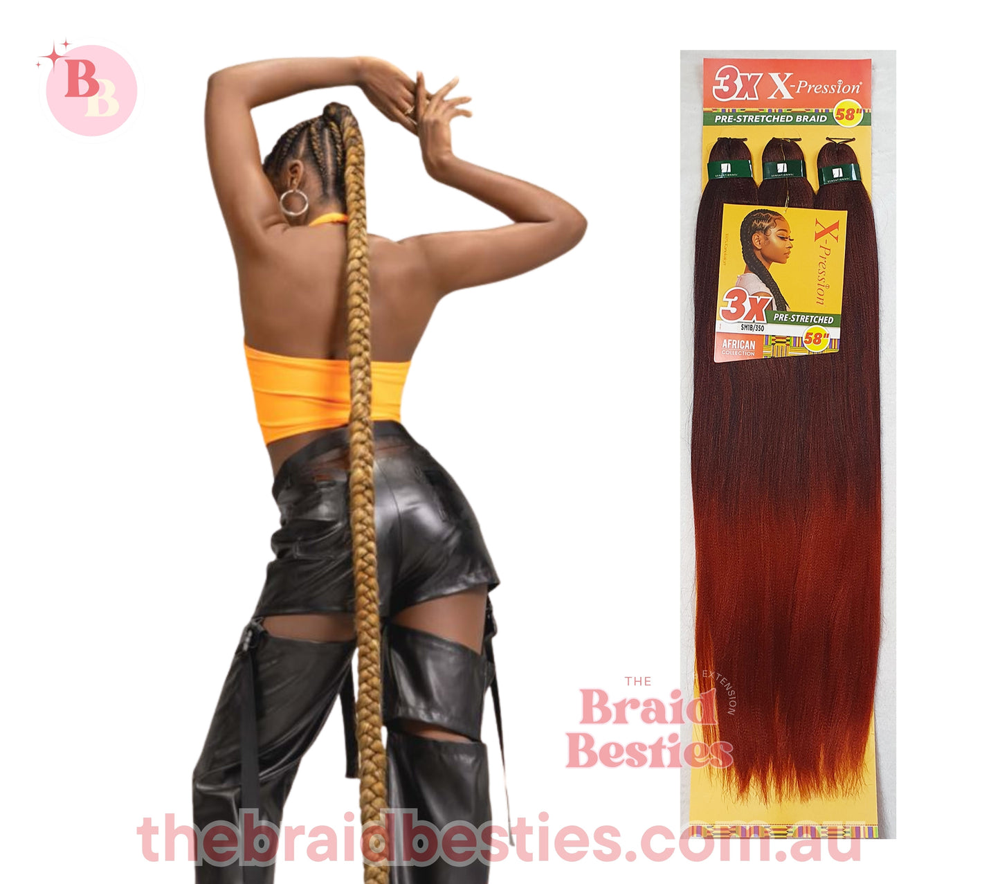 3 x X-Pression Pre-Stretched Braid 58"
