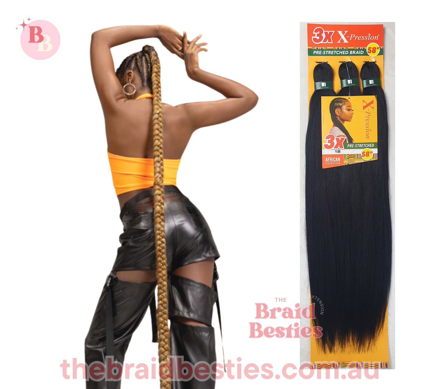 3 x X-Pression Pre-Stretched Braid 58"