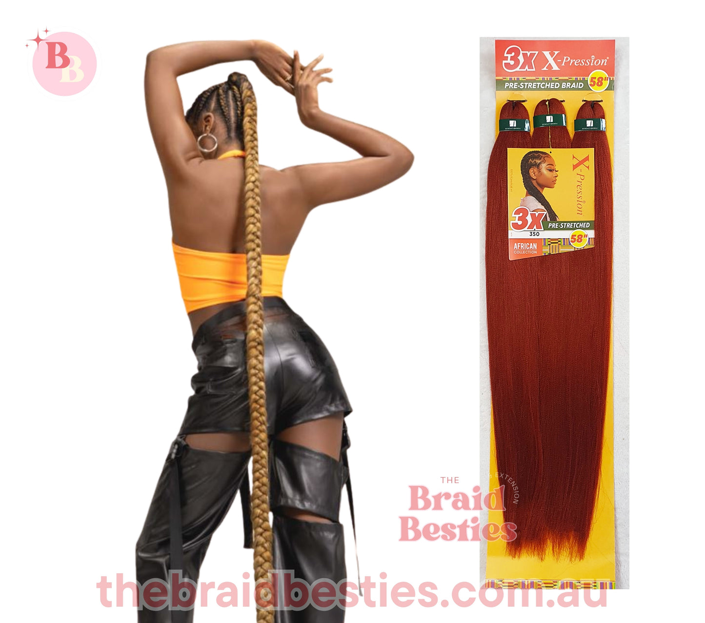 3 x X-Pression Pre-Stretched Braid 58"