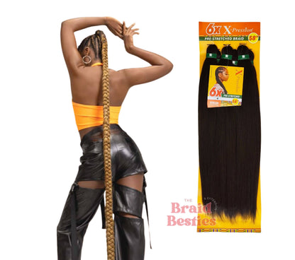 X-Pression Braid 58" - Pre-Stretched Braiding Hair - 6 Bundles