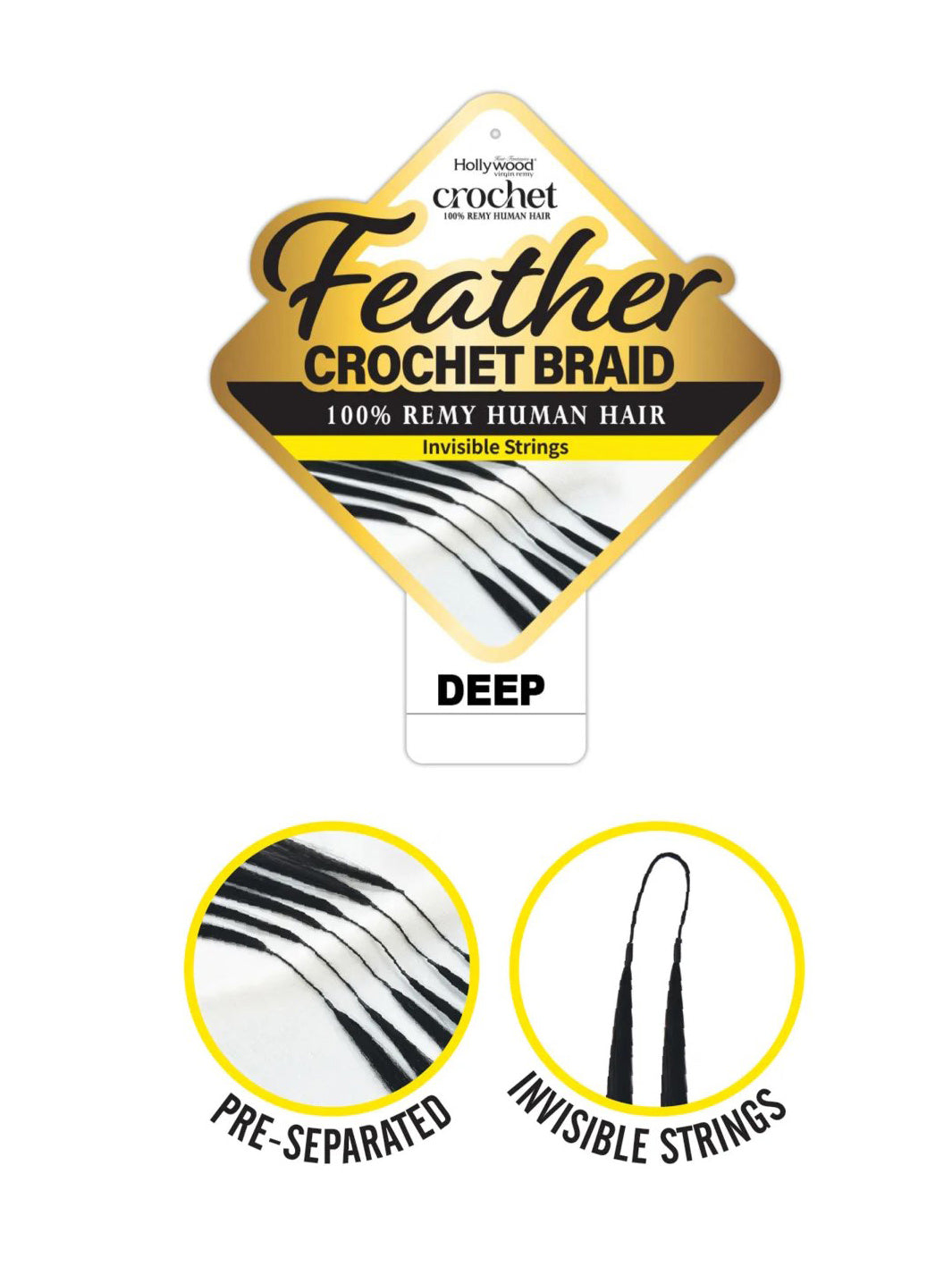 Zury Hollywood - 100% Human Hair (Miracle Knots) Crochet - Deep 14"