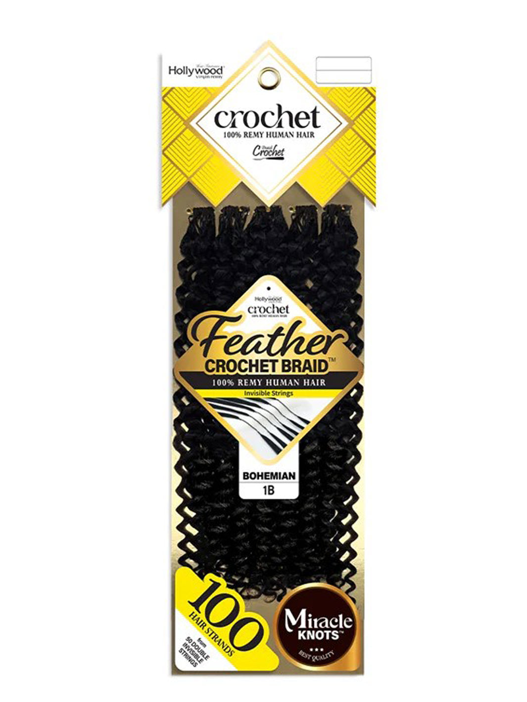 Zury Hollywood - 100% Human Hair (Miracle Knots) Feather Crochet - Bohemian 18" Main Product Image