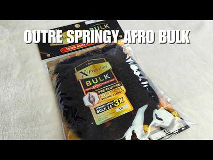 Outre X-Pression Springy Afro Bulk 16"- 100% Human Hair - Marley Crochet Braid - 3 Bundles