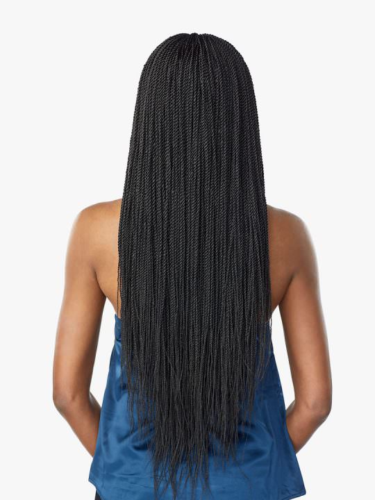 Model wearing 3 x Lulutress Micro Twist Crochet Hair Extensions 30" Back View